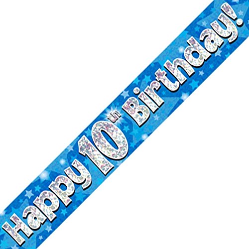 Oaktree Ltd Banner Happy 10th Birthday, Folie, blau, 270 x 12 x 0.1 cm von OakTree