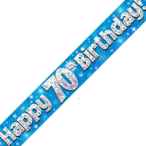 Oaktree Ltd Happy 70th Birthday-Banner, Folie, blau, 270 x 12 x 0.1 cm von OakTree