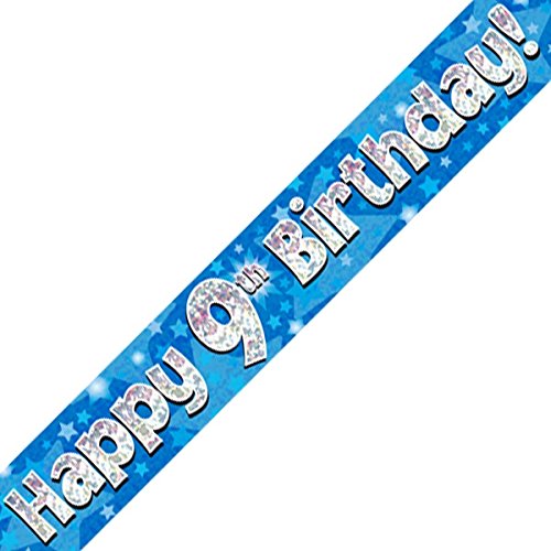 Oaktree Ltd Happy 9th Birthday-Banner, Folie, blau, 270 x 12 x 0.1 cm von OakTree