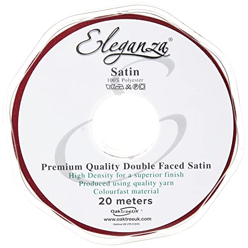 Eleganza 15 mm x 20 m Satinband doppelseitig, Claret von OakTree