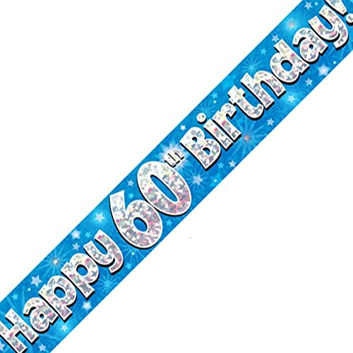 OakTree LTD Happy 60th Birthday Banner, Folie, blau, 270 x 12 x 0,1 cm von OakTree