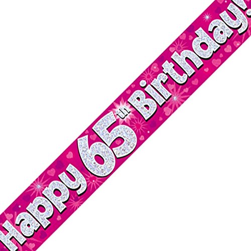 Oaktree Ltd Spruchband zum 65. Geburtstag, Folie, 270 x 12 x 0,1 cm, Rosa von Oaktree Ltd