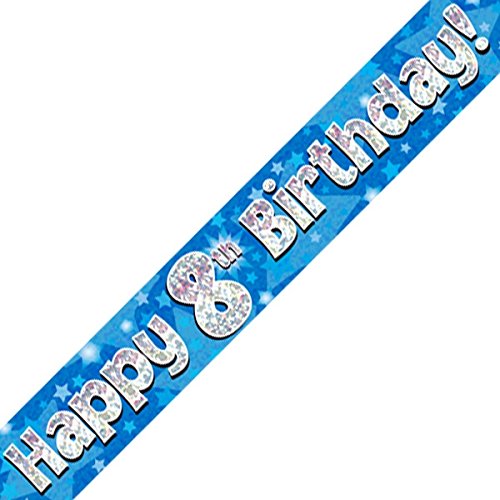 Oaktree Ltd Happy 8th Birthday-Banner, Folie, blau, 270 x 12 x 0.1 cm von Oaktree Ltd