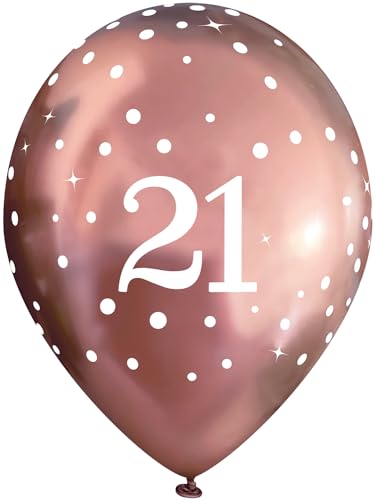 6Pk 11In Sparkling Fizz Rose Gold 21St Balloons von Oaktree UK