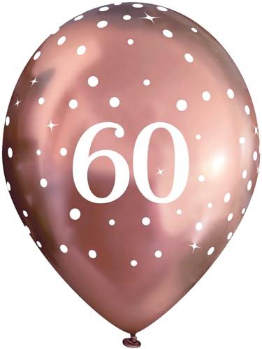 6Pk 11In Sparkling Fizz Rose Gold 60Th Balloons von Oaktree UK