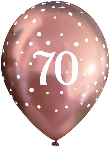 6Pk 11In Sparkling Fizz Rose Gold 70Th Balloons von Oaktree UK