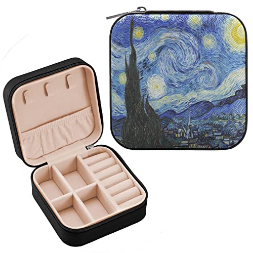 Oarencol The Starry Night Schmuckschatulle Organizer Vincent Van Gogh Reise Schmuckkoffer Kleine Schmuckaufbewahrung Halter für Ring Anhänger Ohrring Halskette Armband, Geschenk für Frauen Mädchen von Oarencol