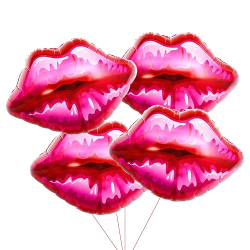 4pcs Lip Balloons Kiss Balloons Valentines Foil Balloons Girls Balloons Valentines Day Balloon Set Lip Prop Vday Balloons for Lip Decorations Galentines Party Valentines Day Decorations Girls Night von Oarkive