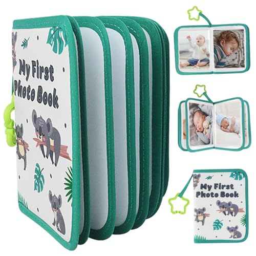 Obelunrp Baby Fotoalbum | Baby -Fotoalben hält 4x6 -Zoll -Fotos, Baby -Fotobuch mit multifunktionalem Hook & Baby -Sicherheitsspiegel Kinder Fotoalbum für Neugeborene Kleinkind & Kids, Green von Obelunrp