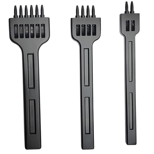 Stecker Punch Tool Set | 3pcs/Set Leder Loch Loch Punch Tool, 4mm 2/4/6 Leder Loch -Loch -Werkzeug -Set Legierung Stahl Rundloch Puncher für DIY Lederhandwerksvorräte von Obelunrp