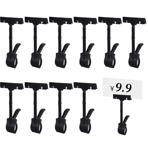 Zeichenclips, 10pcs Rotatable -Etikett -Clips, 6,7 Zoll Kunststoffpreismarke, tragbarer Schildhalter für Etiketten, Korb, Visitenkarten, Etikettenclips, Preisschild von Obelunrp