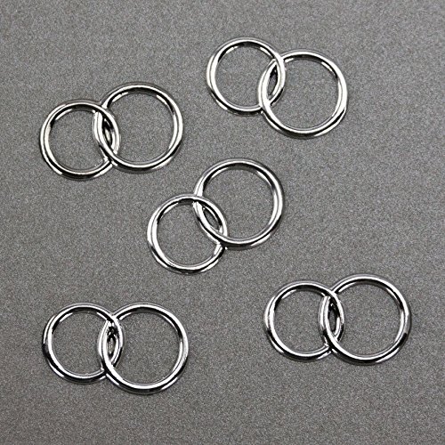 25 x Doppel Ring silber Deko Streuteile Scrapbooking Tischdeko Streudeko Hochzeit von Oblique Unique