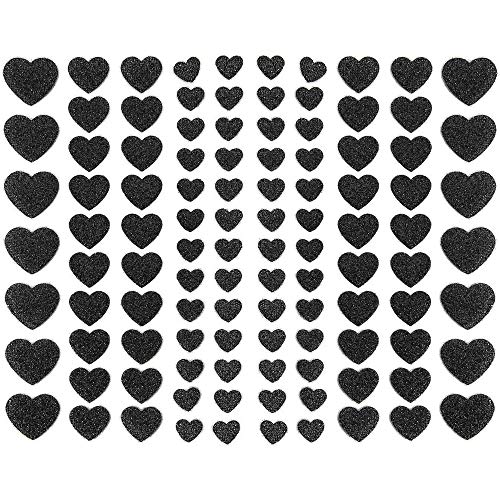 Oblique Unique® 106 Herz Aufkleber mit Glitzer Effekt in Schwarz Herzen Sticker für Scrapbooking Deko Basteln Hochzeit Valentinstag von Oblique Unique