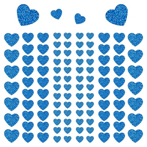 Oblique Unique® 106 Herz Sticker Königsblau mit Glitzer Aufkleber zum Verzieren Scrapbooking Basteln für Hochzeit JGA Valentinstag von Oblique Unique