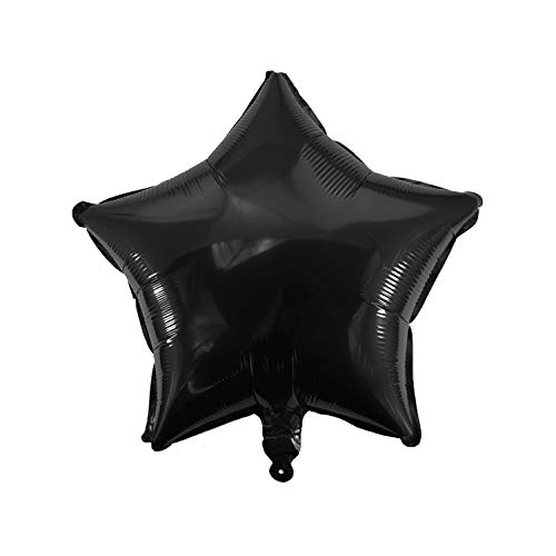 Oblique Unique® Herz Stern Folien Luftballon für Geburtstag Kindergeburtstag Hochzeit Party Feier Weihnachten Deko Folienballon - Wählbar (Stern Schwarz) von Oblique Unique