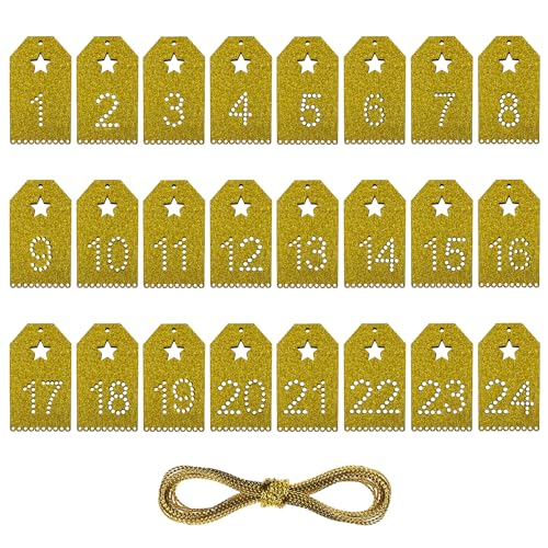 Oblique Unique® Holz Anhänger Adventskalender Zahlen 1 bis 24 DIY Dekoration Weihnachten Kinder Basteln Weihnachtszeit von Oblique Unique