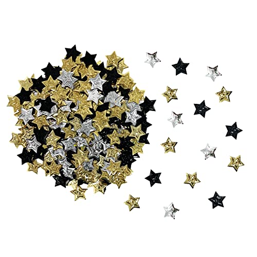 Oblique Unique® Konfetti Sterne mit Struktur Stern Streu Deko Tisch Deko Streuteile für Weihnachten Geburtstag Silvester Party (Gold, Silber, Schwarz) von Oblique Unique