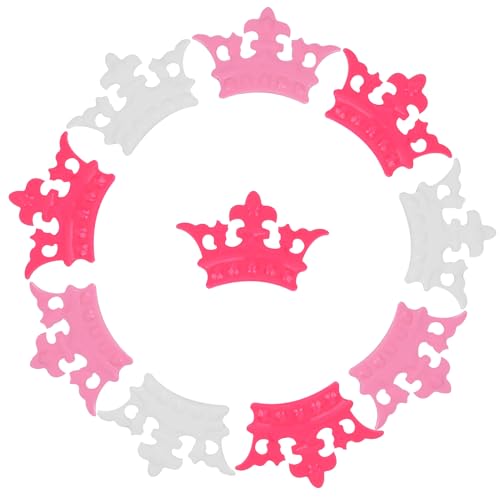 Oblique Unique® Kronen Konfetti Pink Rosa Weiß für Geburtstag JGA Feier Sommer Party Tisch Deko Streudeko Kindergeburtstag Mädchen von Oblique Unique
