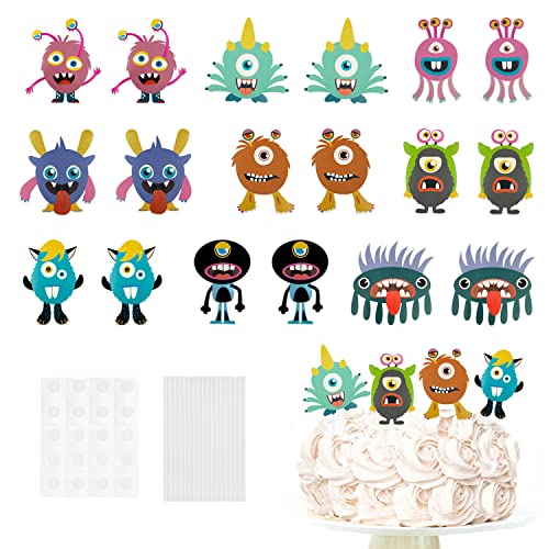 Oblique Unique® Torten Topper Monster Motive für Kinder Geburtstag von Jungs und Mädchen Cake Topper Kuchendeckel von Oblique Unique