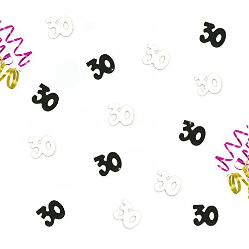 Oblique-Unique® Zum 30. Geburtstag Silber und Schwarzes Tisch Konfetti mit Spiegeleffekt - über 800 Stück von Oblique Unique