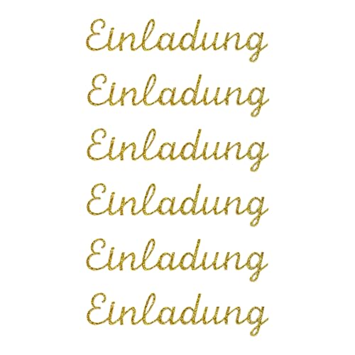 Oblique Unique 6x Einladung Sticker Aufkleber Gold Glitzernd zum Basteln Karten Scrapbooking Dekoration Verzierung Einladungskarten von Oblique Unique