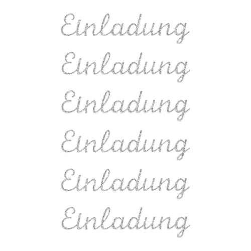 Oblique Unique 6x Einladung Sticker Aufkleber Silber Glitzernd zum Basteln Karten Scrapbooking Dekoration Verzierung Einladungskarten von Oblique Unique