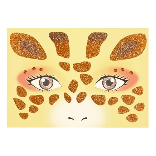 Oblique Unique Sticker Set Giraffe für Gesicht Tiergesicht Aufkleber für Fasching Karneval Geburtstag Kinder Motto Party Halloween von Oblique Unique