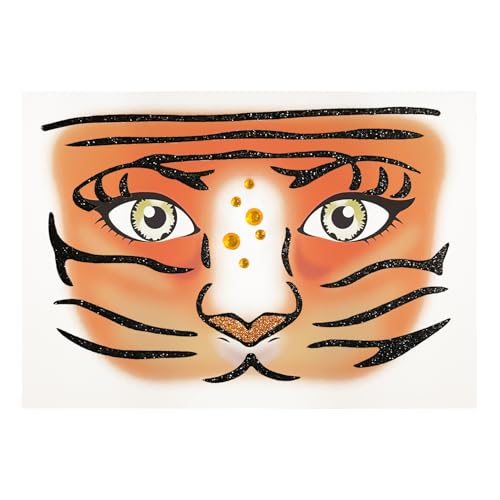 Oblique Unique Sticker Set Tiger für Gesicht Tiergesicht Aufkleber für Fasching Karneval Geburtstag Kinder Motto Party Halloween von Oblique Unique