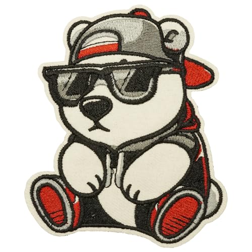 Obokata Animal Embroidered Patches Cartoon Patch Trendy Casual Bear with Sunglasses Sew/Iron on DIY Patch Fun Decorative Badge for Jackets, Denim, Hats, and Clothing von Obokata