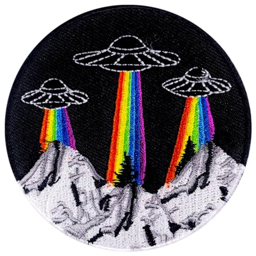 Obokata Aufnäher zum Aufbügeln, 3 UFOs Beam Me Up Aufnäher zum Aufnähen, X-Files I Believe Applique bestickter Aufnäher für Jacken, Kleidung, Hüte, Rucksäcke und Jeans von Obokata