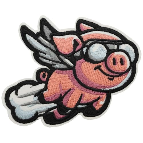 Obokata Bestickte Aufnäher zum Aufbügeln, Flying Pigs Applique Patch zum Aufnähen für Westen, Jacken, Kleidung, Hüte, Rucksäcke und Jeans. von Obokata