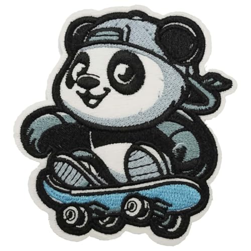 Obokata Bestickte Aufnäher zum Aufbügeln, Pandas, Skateboards, Aufnäher für Westen, Jacken, Kleidung, Hüte, Rucksäcke und Jeans. von Obokata