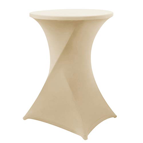 Obstal Champaign Cocktailtischhussen, Stretch-Spandex, Cocktailtisch-Abdeckung für Hochzeit, 76,2 x 107,6 cm, 1 Stück von Obstal