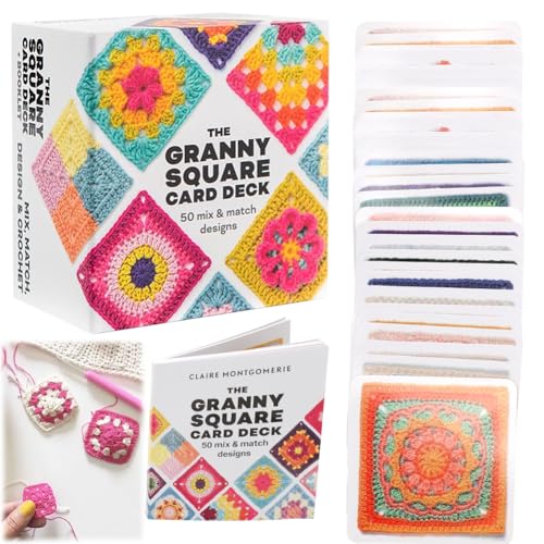 Granny Square Häkel-Karten,50x häkeln,Granny Squares Häkeln Buch Deutsch, Granny Square Card Deck, Häkel-Karten mit Häkelschrift und Foto zu jedem Granny Square und praktischem So-geht's-Booklet von Occtingkind