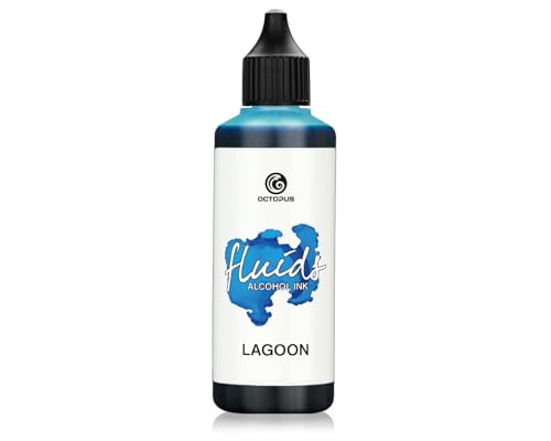 100 ml Fluids Alcohol Ink LAGOON, Alkoholtinte für Fluid Art und Resin, blau von Octopus