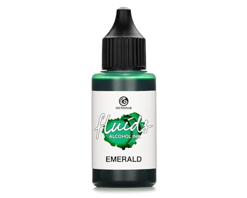 30ml Fluids Alcohol Ink EMERALD, Alkoholtinte für Fluid Art und Resin, grün von Octopus