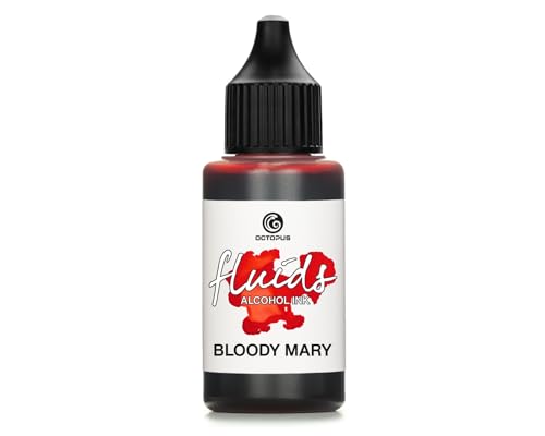 30ml Fluids Alcohol Ink BLOODY MARY, Alkoholtinte für Fluid Art und Resin, rot von Octopus