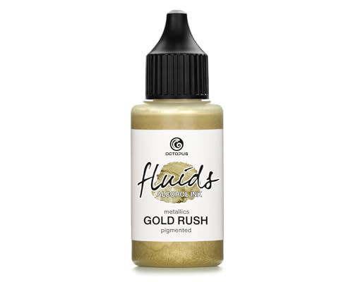 30ml Fluids Alcohol Ink GOLD RUSH, Alkoholtinte für Fluid Art und Resin, gold von Octopus