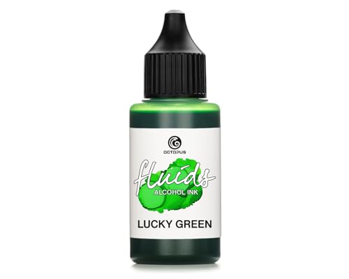 30ml Fluids Alcohol Ink LUCKY GREEN, Alkoholtinte für Fluid Art und Resin, grün von Octopus