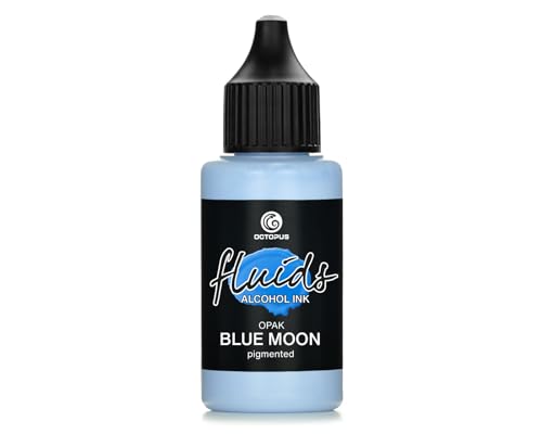 Fluids Alcohol Ink OPAK BLUE MOON, pigmentierte Alkoholtinte, deckend auf hellen und dunklen Untergründen von Octopus