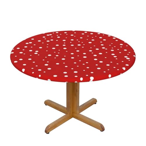OdDdot Runde Tischdecke, wasserdicht, abwischbare Tischdecken, für Esszimmer, Hochzeit, Partys, rot und weiß gepunktet OdDdot Runde Tischdecke, wasserdicht, abwischbare Tischdecken, für Esszimmer, Hochzeit, Partys, rot und weiß gepunktet von OdDdot