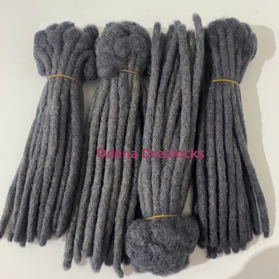 12 Zoll 1, 2cm Deep Grey Blueish Colour Human Hair Locs Extensions 100% Dreadlock Locken Erweiterungen 80stück von Odenadreadlocks