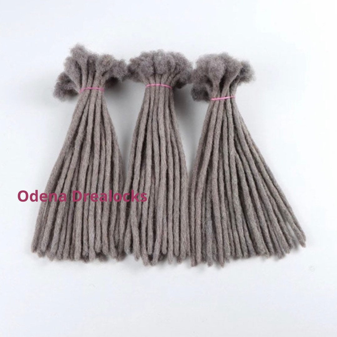 Ash Grey Echthaar Dreadlocks Extensions. Graue Extensions von Odenadreadlocks