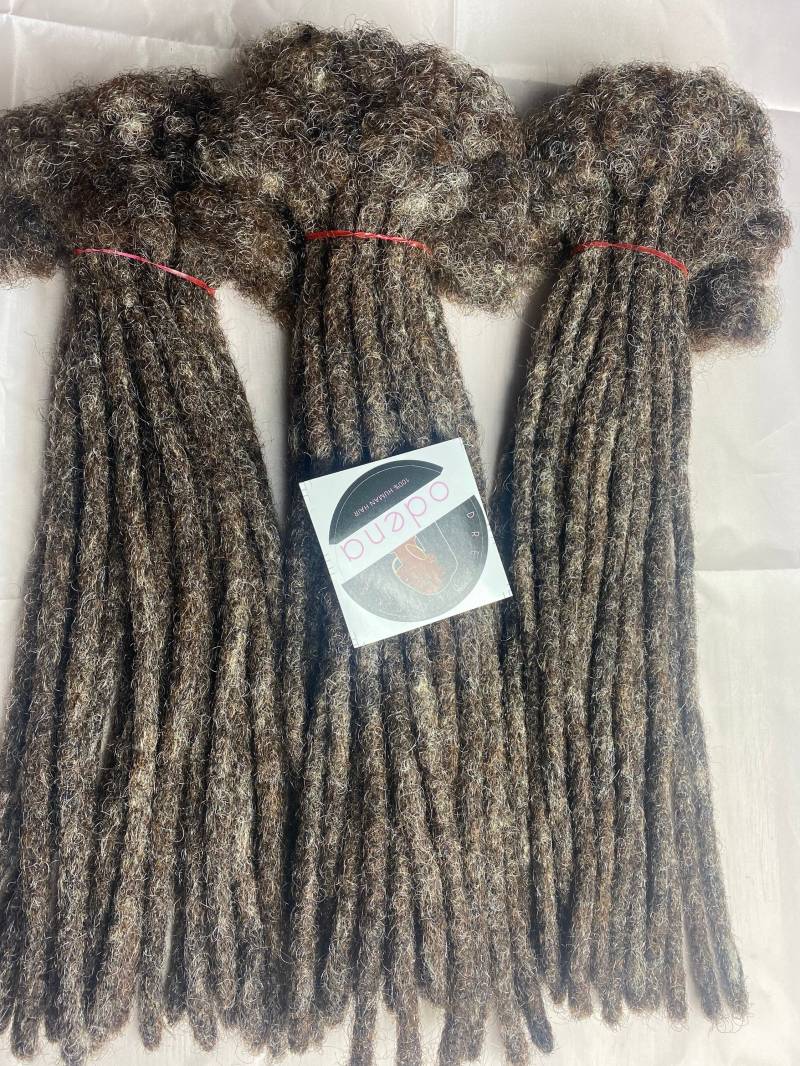 Mischung Aus Salz Und Pfeffer Farben #4 Human Hair Dreadlocks 60 Dreads 12Inches 0, 6cm Customizee Extensions von Odenadreadlocks