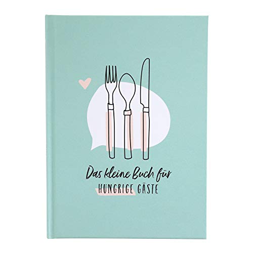 Odernichtoderdoch Gästebuch "Das kleine Buch für hungrige Gäste" - interaktives Freundebuch für Besucher - Maße 18,5 x 13,5 x 0,7 cm, Mintgrün von Odernichtoderdoch