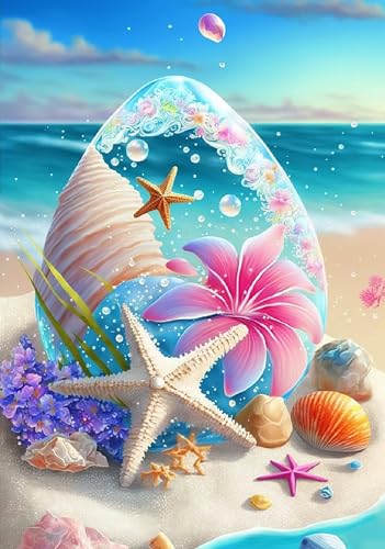 OdiuK 5D Diamond Painting Erwachsene, DIY Full Drill Diamond Art Painting Mosaikherstellung, Sommerstrand Malen Nach Zahlen Cross Stickerei Malerei Kits für Home Wand Décor 30 x 40cm von OdiuK