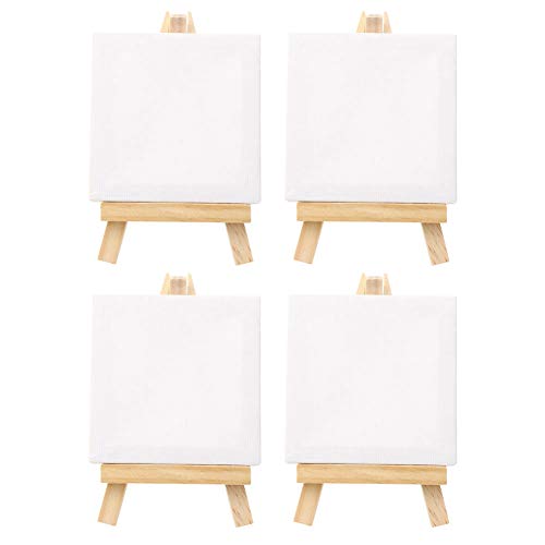 Mini-Leinwand-Staffelei-Set für, Mini-Staffelei, Staffelei-Set, Leinwand-Staffelei-Set, Mini-Staffelei, Malparty, Tischständer für Kunsthandwerk, Öl- und Acrylfarben von Odorkle