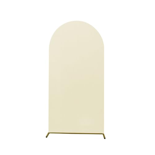 Odot Bogen Hintergrundabdeckung Hochzeitsbogen Abdeckung Runde Oberseite Hintergrund Ständer Abdeckung für Hochzeit Geburtstag Garten Party Bankett Dekoration (7.2ft/ 220x120cm,Beige) von Odot