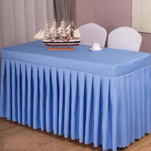 Odot Party Deko Tischrock, Tischröcke Für Babyparty Wiederverwendbare Tischdekoration Waschbare Tischdecke für Hochzeit, Bankette, Messen, Partys und Events (120 * 40 * 75cm,Himmelblau) von Odot