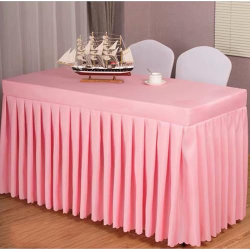 Odot Party Deko Tischrock, Tischröcke Für Babyparty Wiederverwendbare Tischdekoration Waschbare Tischdecke für Hochzeit, Bankette, Messen, Partys und Events (120 * 40 * 75cm,Rosa) von Odot